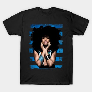 Erykah Badu-Vintage Style-Blue Stripes T-Shirt